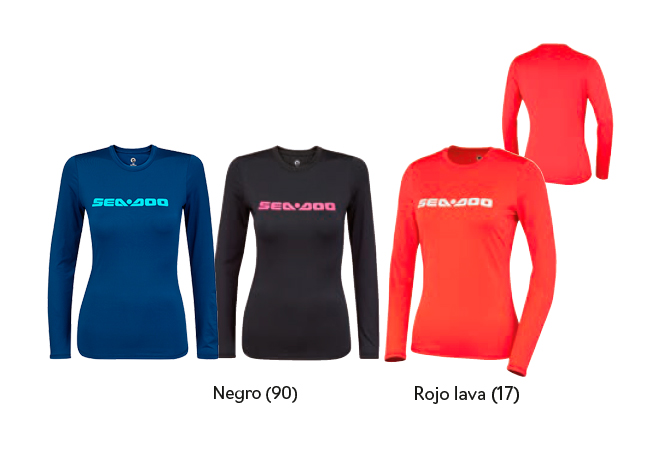 Camiseta licra manga larga Signature para mujer | Rashguard Signature de ajuste relajado para ella | 87% poliéster, 13% Spandex | Protección solar 50 UV