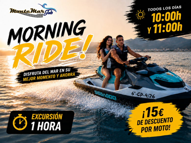 Reserva tu ruta en moto de agua | Sin titulación | 1 hora en Marina Port Castelló | 15€ de descuento | Salidas de 10h y 11h.